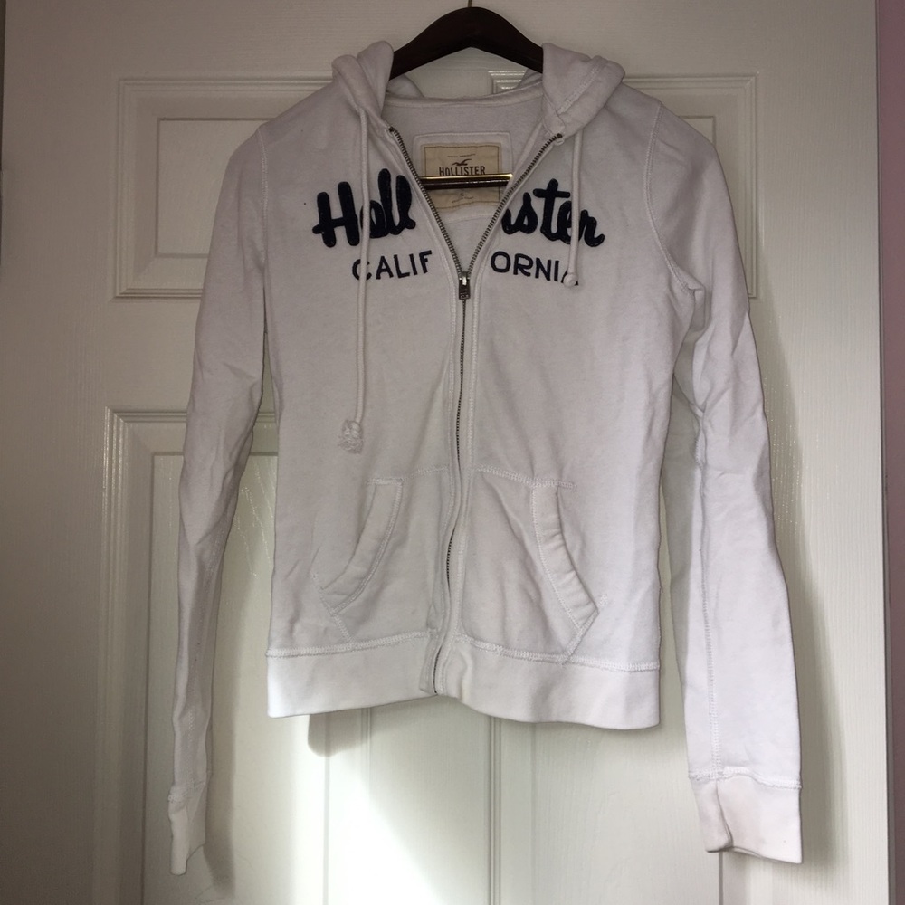 White Hollister Zip-Up Jacket